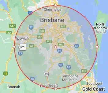 Service area map for Brisbane, Logan and Ipswich